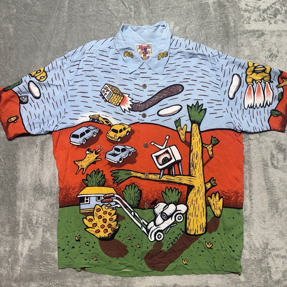 VTG 1996 Mambo Loud Shirt Lost Weekend Reg Mombassa Rayon XL ~ Read Flaw
